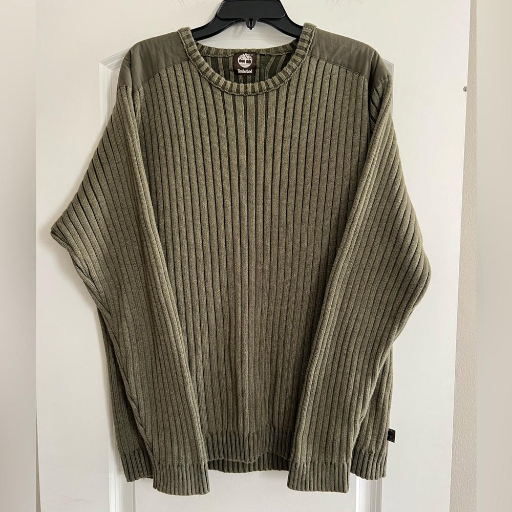 Timberland Men's Ribbed Olive Sweater